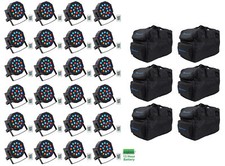 24 Rockville BATTERY PAR 50 Rechargeable LED DMX DJ Wash Up-Lights Remotes Bags