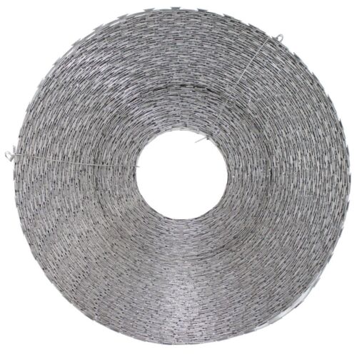 Fil barbelé à bande, métal galvanisé, 120 m, diamètre 30 cm bande métallique barbelée - Photo 1/3