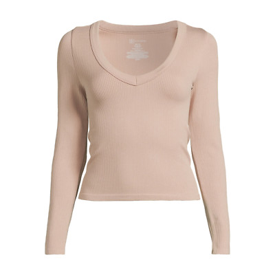 Juniors Mocha Delight No Boundaries V-Neck Seamless Tee size S (3-5)