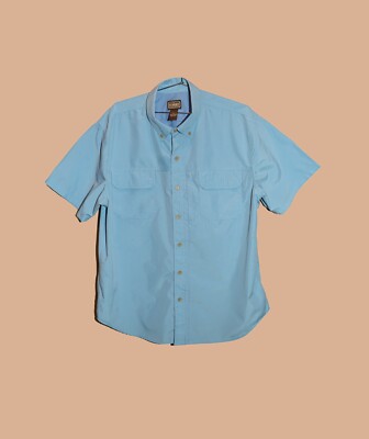 C.E. Schmidt Workwear Blue Short Sleeve Collared Shirt XL Casual Work Shirt Top