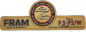 PORSCHE 356 FRAM OIL FILTER DECAL TRANSFER 644.701.012.00 64470101200 - Picture 1 of 1