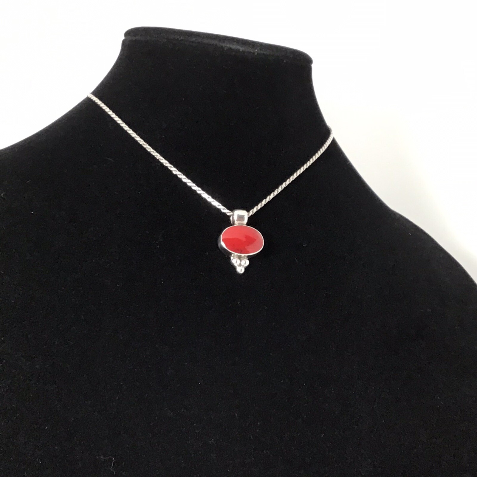 Red Coral Pendant Mexico Sterling Silver Signed Vintage eBay