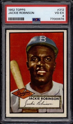 1952 TOPPS #312 JACKIE ROBINSON ROOKIE CARD PSA 4 VERY GOOD-EXCELLENT