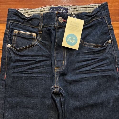 Youth Mini Boden Dark Wash Cuffed Jeans, Sz 9 Youth NWT - Picture 2 of 9