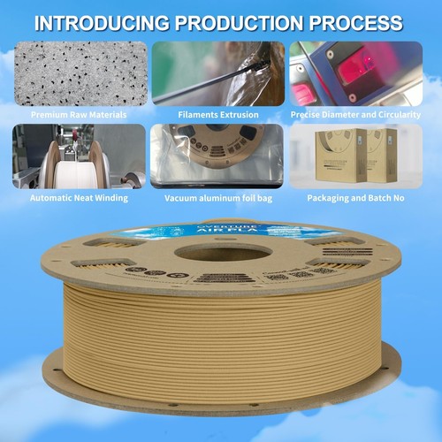 OVERTURE Air PLA Filament, Pre-Foamed PLA Low-Density, Lightweight PLA, Cardb... - Afbeelding 5 van 7