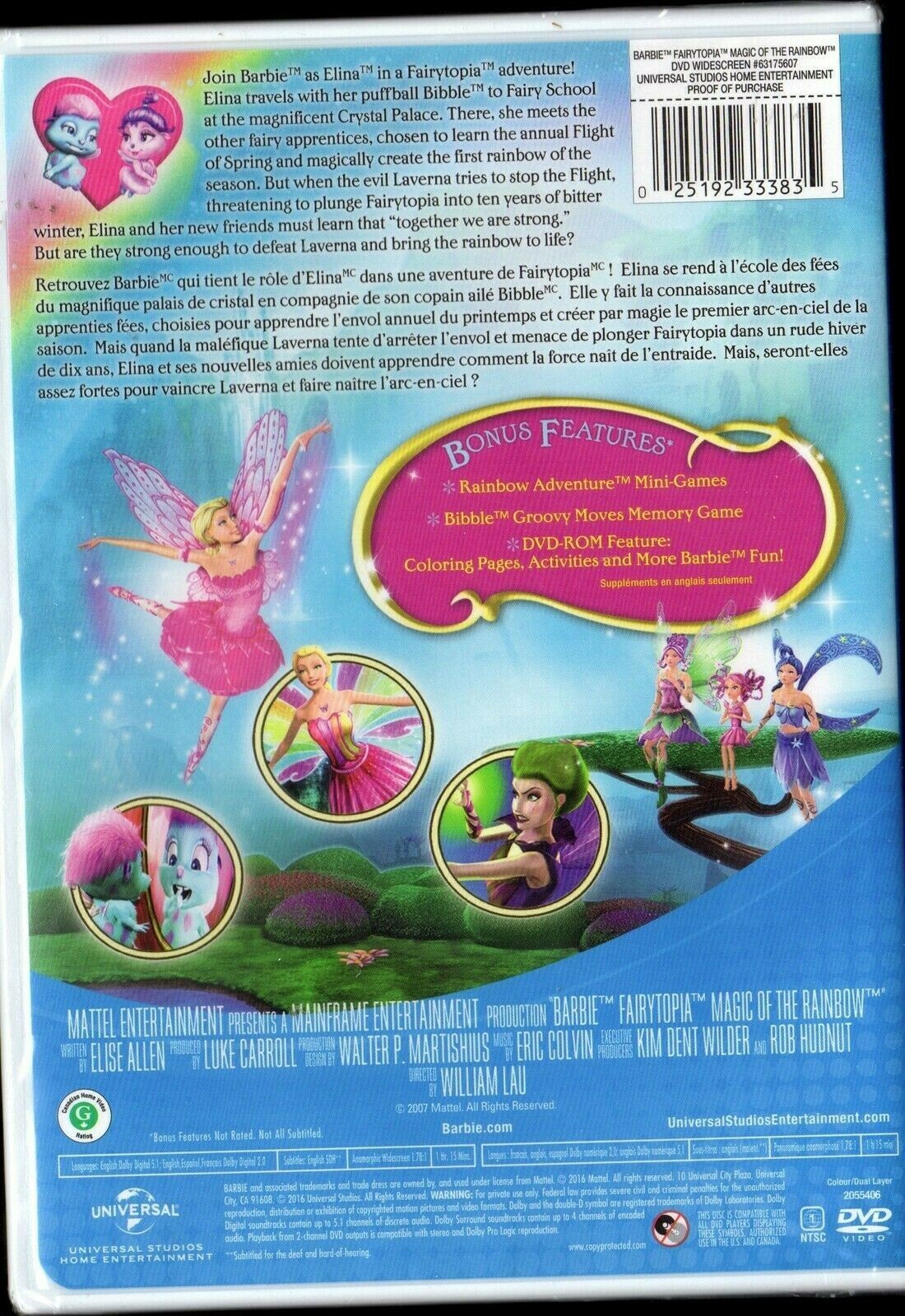 BarbieFairytopia MAGIC OF THE RAINBOW (FAIRY) (BILINGUAL) (New DVD