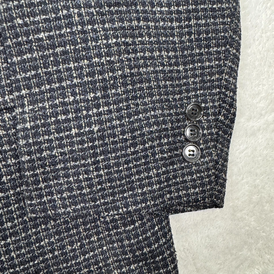 复古 Alexander Lloyd Blazer 夹克男式 54R 灰色纹理单排扣二手状况完好 — 第 4/4 张图片