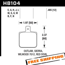 Hawk Performance HB104N.485 Motorsports Brake Pads