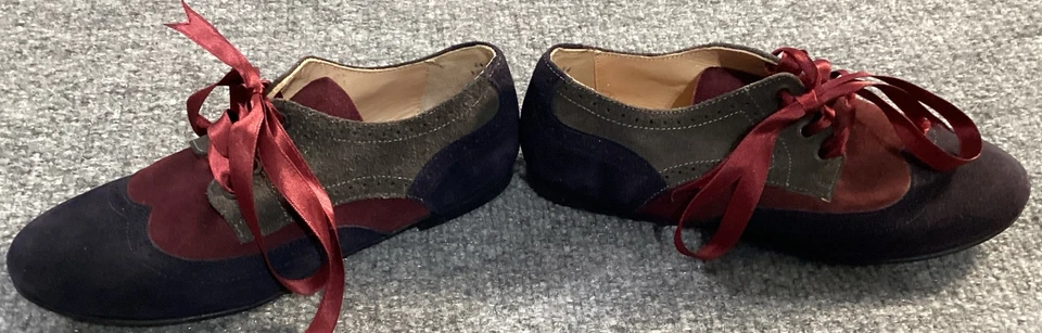 Andago Melisa Gamuza Oxford Niñas Grandes 2 UE Talla 34 Granate Rojo Negro Baile b Foto 3 de 4