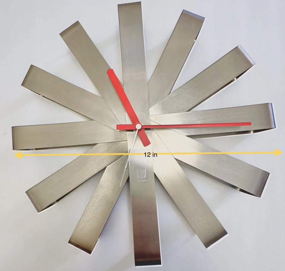 Reloj de Pared Cinta Umbra Años 2000 Modernista Michelle Ivankovic Acero Inoxidable De Colección Foto 2 de 4