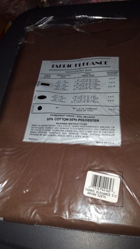 Solide braune Baumwollmischung Tischdecke 52" x 72" Neu - Bild 3 von 4