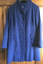 John Rocha Ladies Wool Mix Purple/blue Coat, Size 14-16 Petite