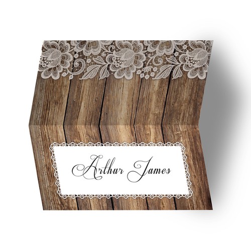 Plan de asientos de mesa de boda efecto herradura efecto madera rústico granero personalizado - Imagen 15 de 16