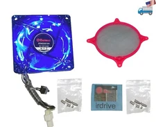 Enermax Thermal Control 80mm Blue LED PC Case Cooler w/ Mesh Fan Air Dust Filter