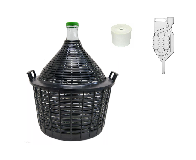 MIKONI Weinballon 15L Set - Glasballon Mit Zubehör Für Weinherstellung