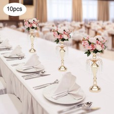 17.7in Height 10 Pcs Versatile Metal Wedding Centerpieces Vase Pillar Candle