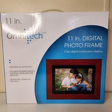 NEW Omnitech 11 Inch Digital Photo Frame Wood Frame NIB