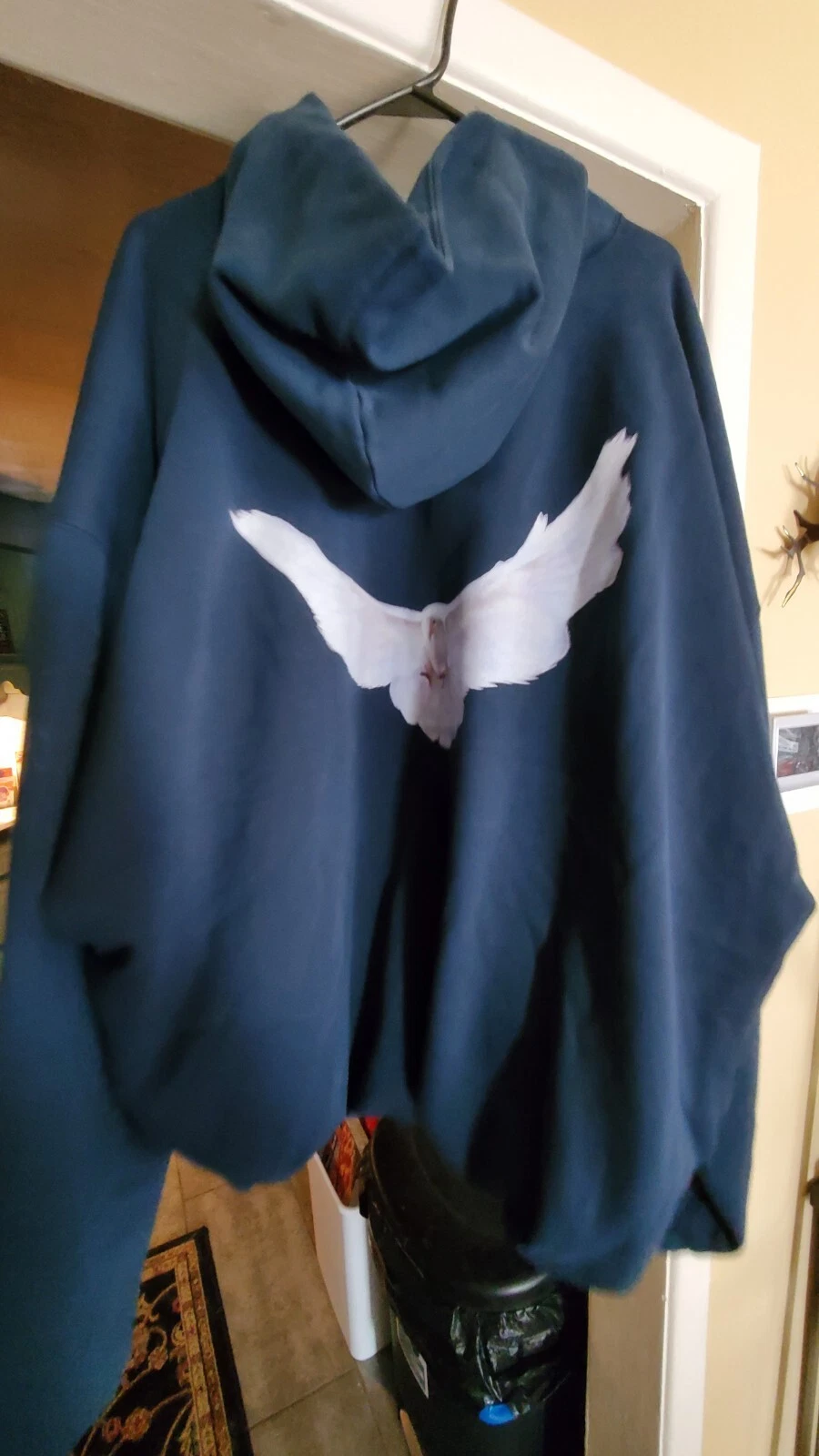 Felpa con cappuccio Yeezy Gap ingegnerizzata da Balenciaga Dove blu lavata XL grande