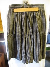 Vintage 1980s Black Gray stripe tweed culottes gauchos 25" Waist