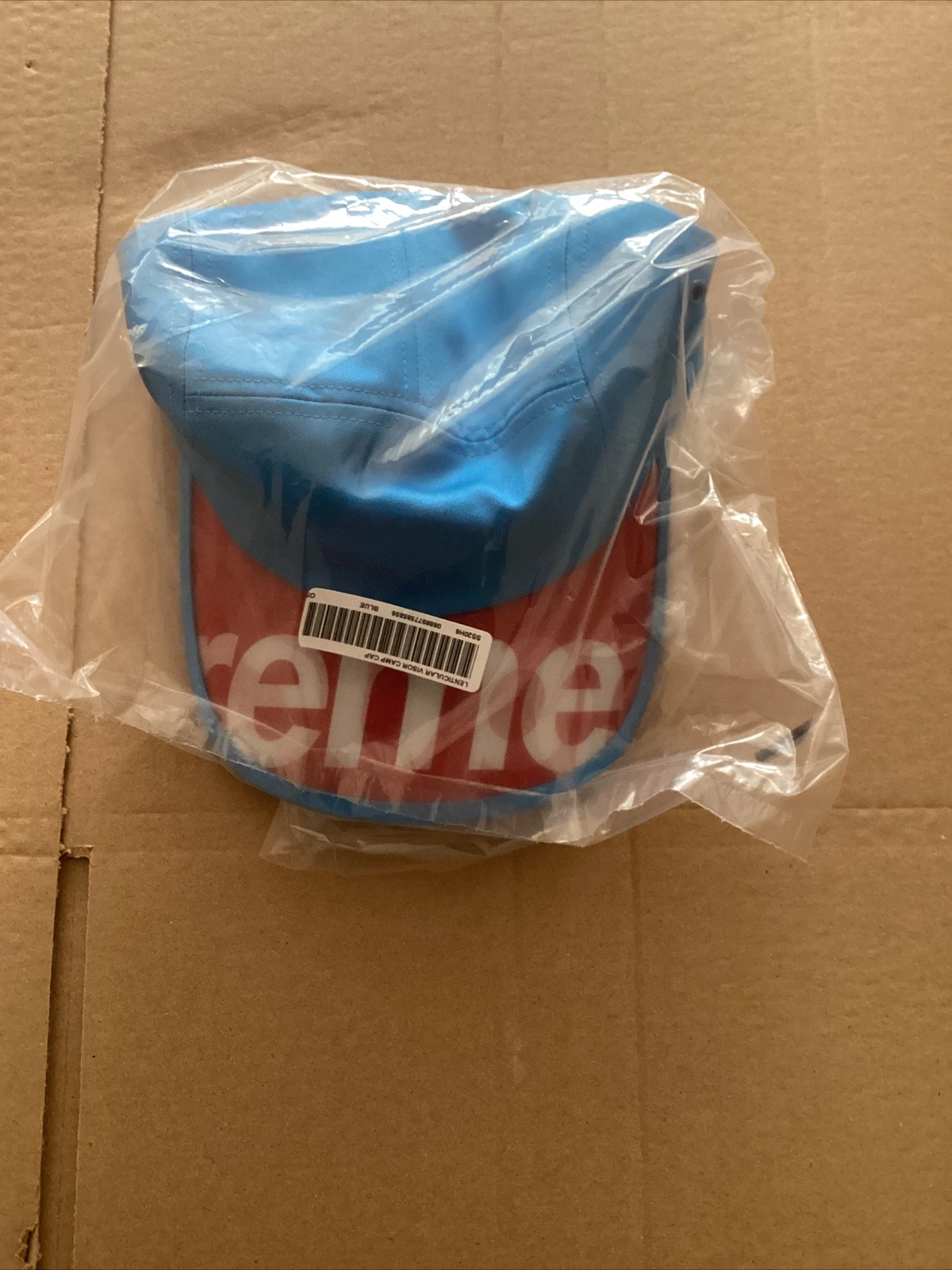 Casquette de camp SS20 Supreme visière lenticulaire bleu nylon chapeau boîte logo