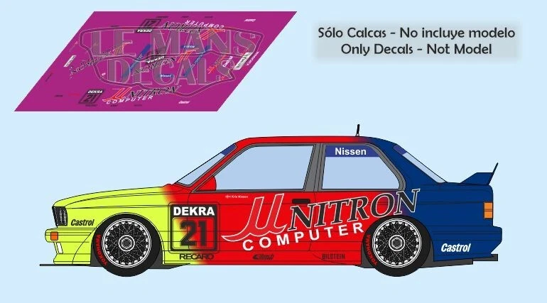 LE MANS DECALS Decals BMW M3 E30 DTM 1992 Nürburgring 1:32 1:43 1:24 1:18 Nissen Slot Abzieh...