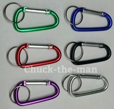 6 Pcs Carabiner Spring D Clip Aluminum 2.25"