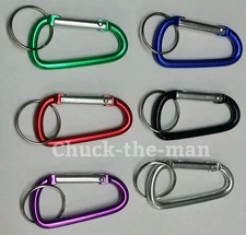 6 Pcs Carabiner Spring D Clip Aluminum 2.25"