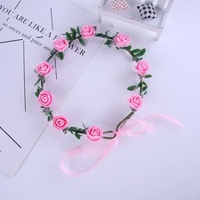 Elegant Adjustable Flower Crown with Silk Roses for Outdoor Gatherings