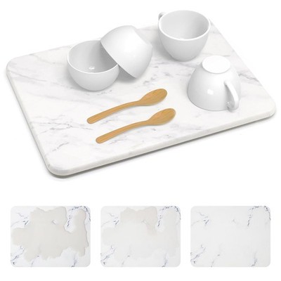 Quick Drying 30s Water Absorbing Stone Tray For Sink, Stone Dish Drying Mat F...