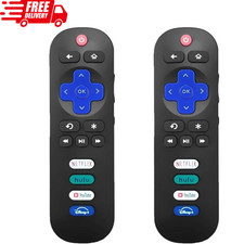 Pack 2 Replacement Remote Control Only for All Roku TV, Compatible for TCL