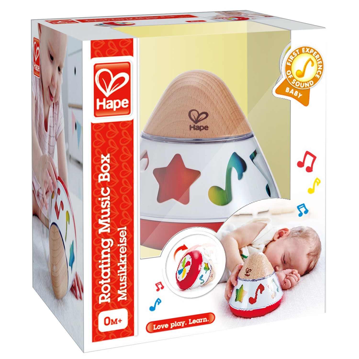 Hape Wind-Up Rotating Music Box with Colour Changing Design for Babies