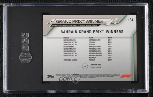 2020 Topps Chrome Sapphire Edition Formula 1 Lewis Hamilton #134 SGC 10 GEM 1j6 - Picture 2 of 3