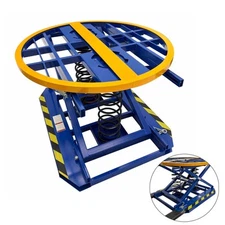 Auto Lifting Platform 360° Rotating Spring-Actuated Pallet Level Loader 4400LBS