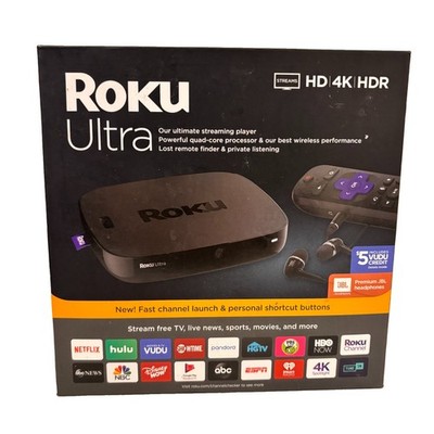 Roku 4670RW Ultra 4K/HD/HDR Streaming Media Player JBL Headphones 