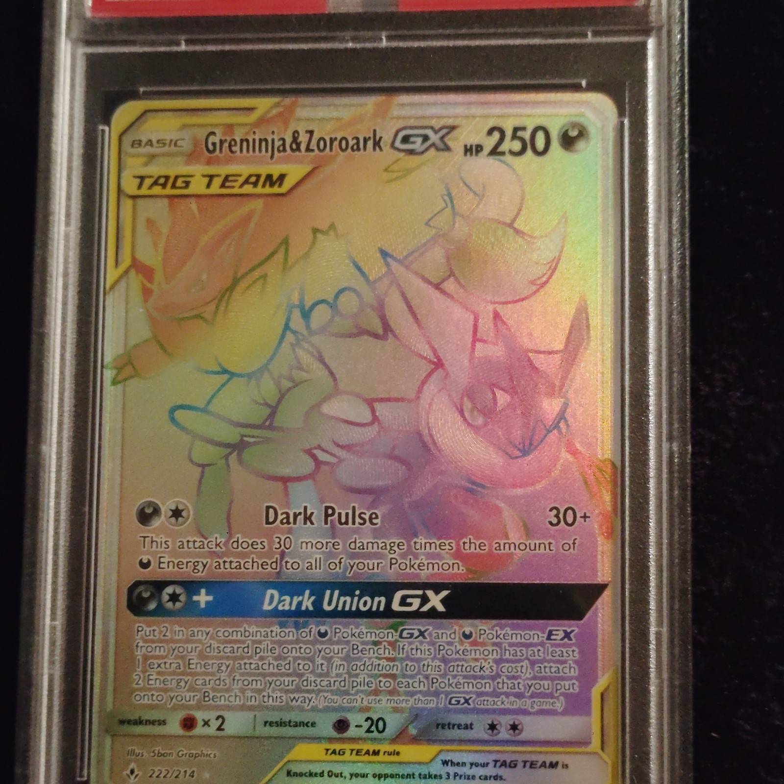 Pokemon Company Greninja & Zoroark GX 222/214 Unbroken Bonds EN Holo Secret