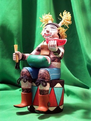 Hopi Kachina Puppe - Koshare Clown von Cal Yestewa - genial!
