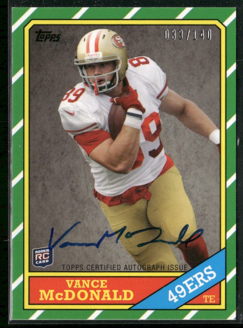 Vance McDonald Topps Chrome 1986 Insert #34 Autograph-Refractor
