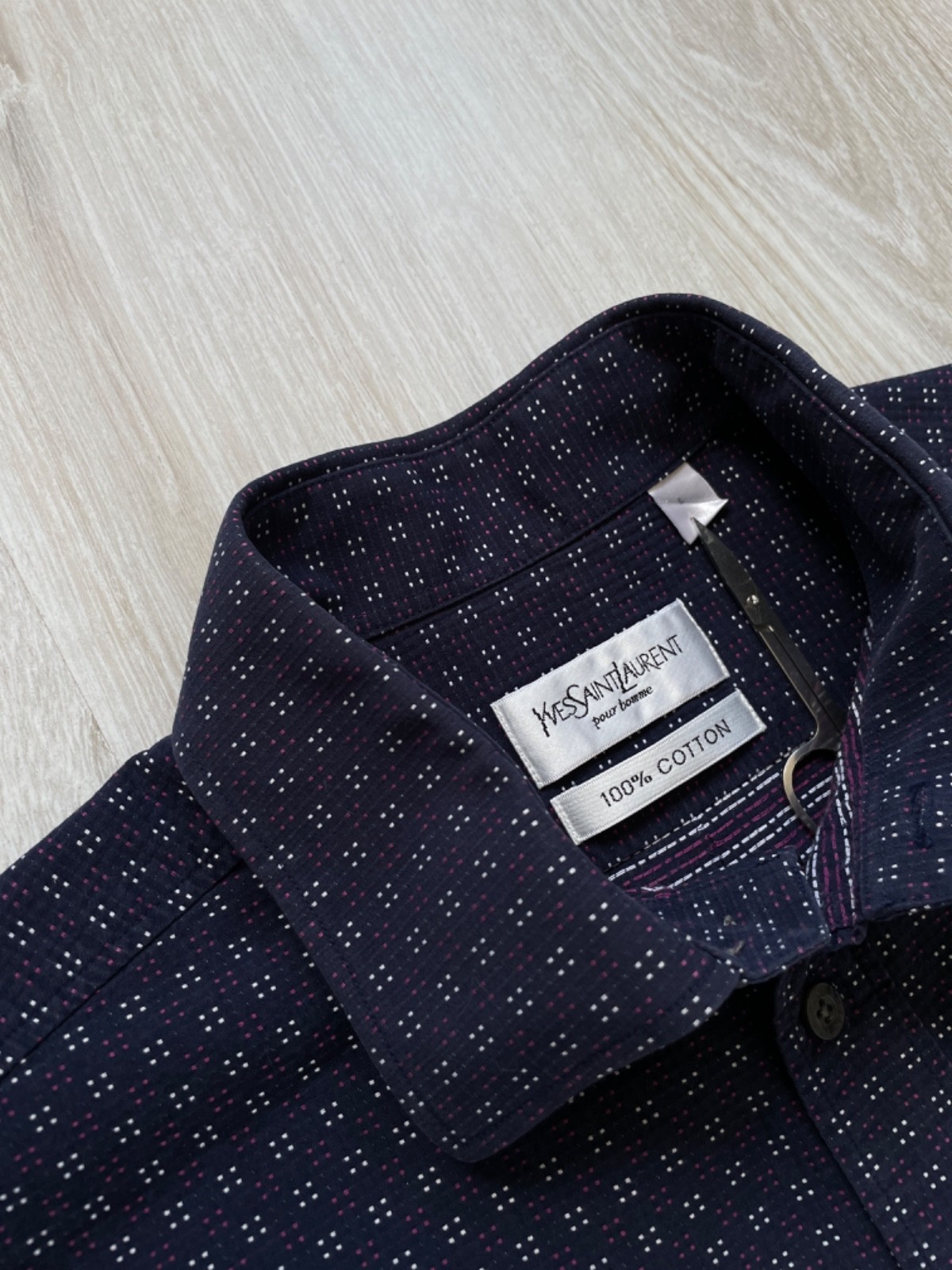 Camicia Lusso Yves Saint Laurent Manica Corta Grande Blu Uomo