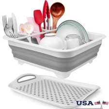 Collapsible Over Sink Dish Drying Rack Space Saving Kitchen RV Accessories New