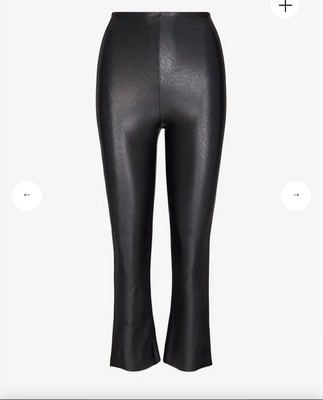 NEW Commando Perfect Control Faux Leather Crop Flare Leggings SLG33 - Black - L