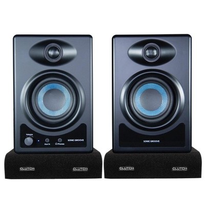 Powered Active Desktop Computer Recording DJ Monitor Speakers w Isolator Pads