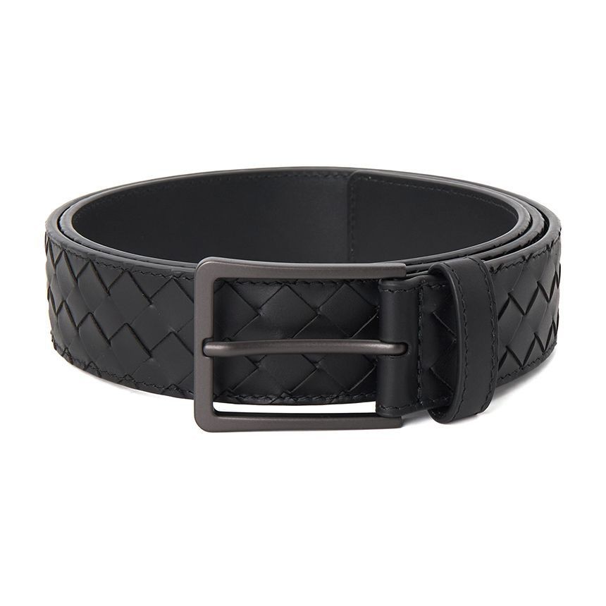 ☆BOTTEGA VENETA☆ Intrecciato Belt Black 475599V47W01275 47 Bottega Veneta Intrecciato Men's Belt 475599 V47W0 1275