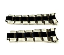 20mm Stainless Steel Watch Band Curved End Oyster Style Bracelet Solid Link
