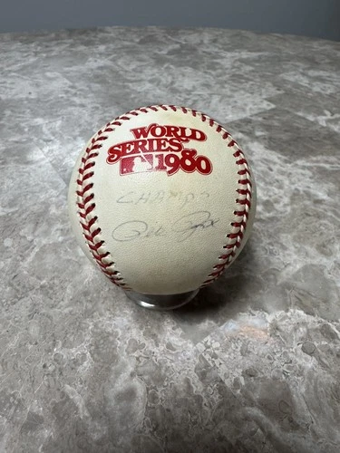 Pete Rose Autographed 1980 World Series Official MLB Baseball PSA/DNA