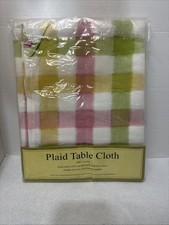 Plaid Pastels Table Cloth - Easter 60  X84  100 Cotton