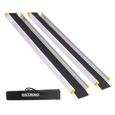 ESTEXO Aluminiumrampe Teleskop Rampe 2er Set Auffahrrampe Laderampe Verladerampe Alu