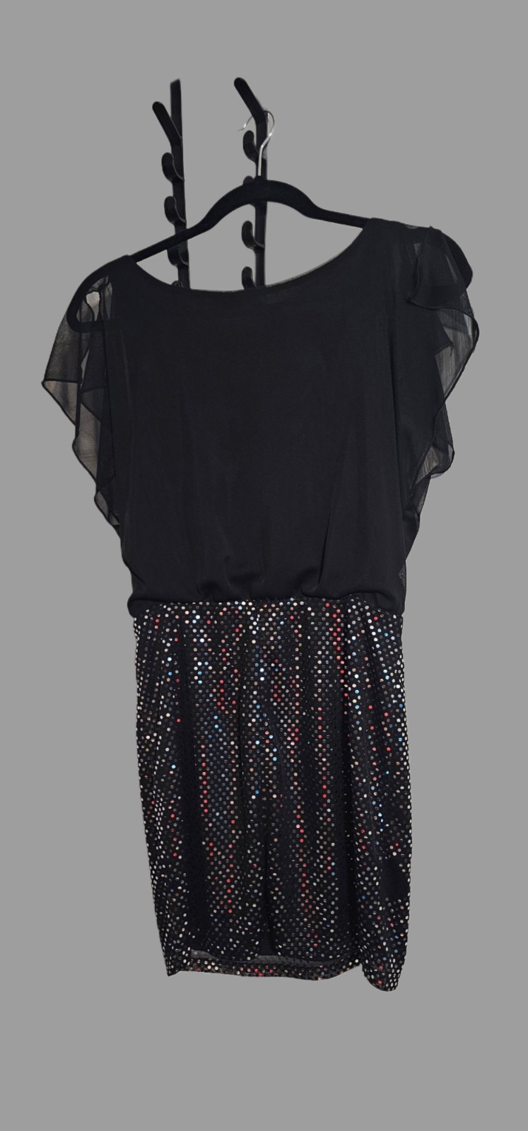 Cowl Neck Black Sequin Party Or Cocktail Dress From The Brand Ruby Rox. Size M