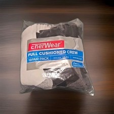 Enerwear Cushioned Crew Socks 10 Pairs Black White