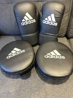 Adidas Aeroready Boxhandschuhe Focus Pads Set schwarz Erwachsene Training MMA (B10)