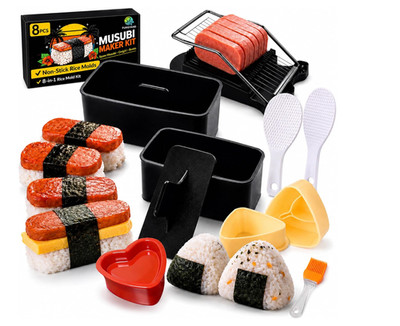 FUNGYAND Musubi Press Mold Kit 8-in-1 Onigiri Rice Mold Sushi Bento Maker